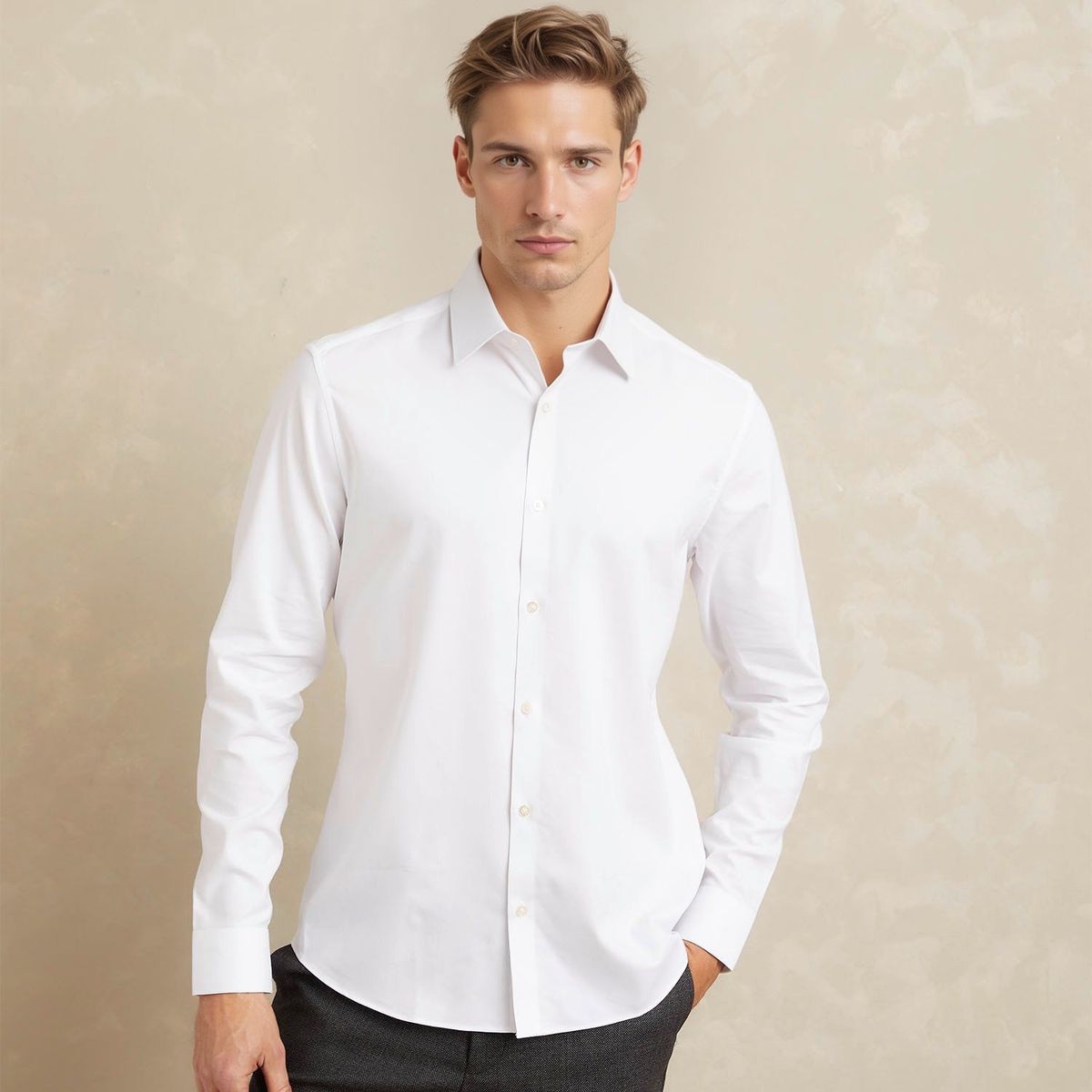 WOLF&HANK - Camisa de Vestir Manga Larga Hombre Wolf&Hank