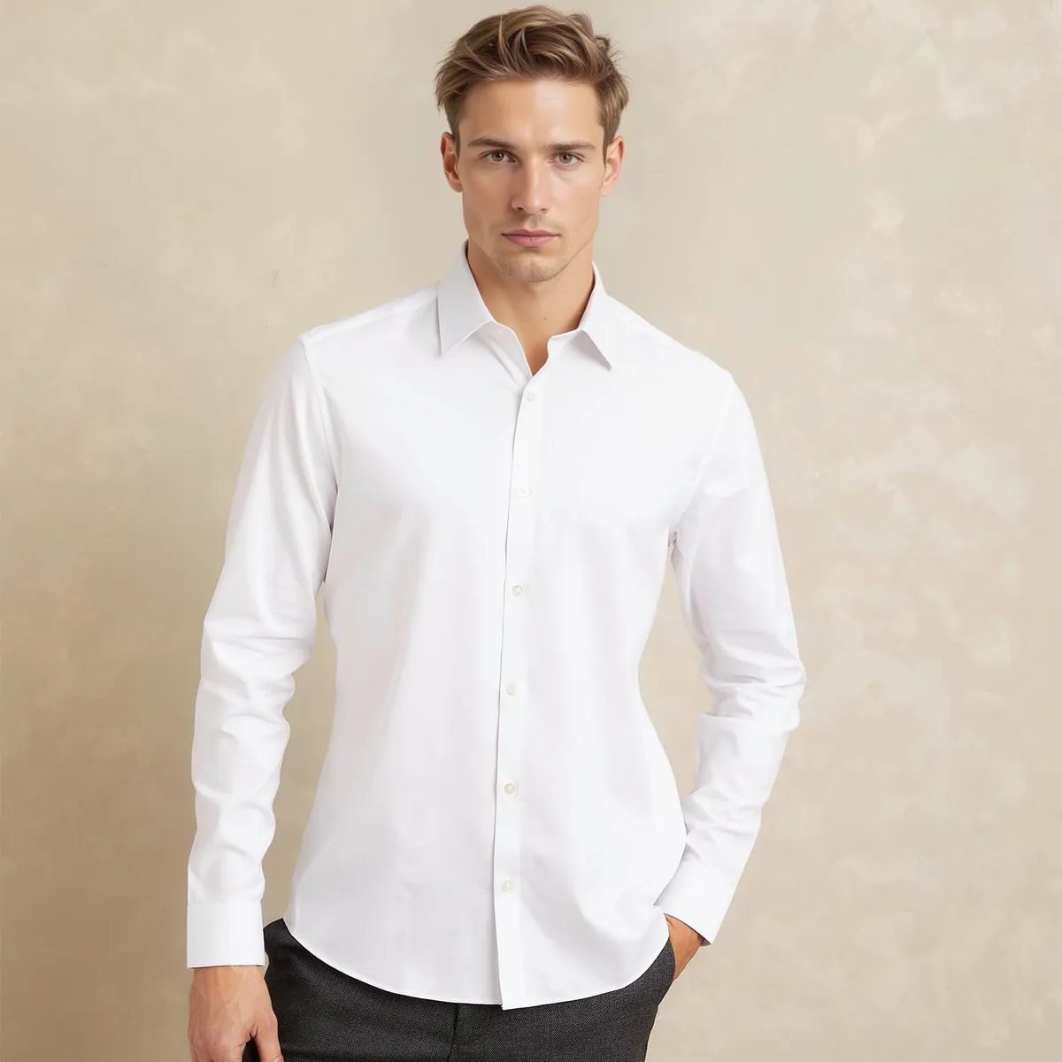 WOLF&HANK - Camisa de Vestir Manga Larga Hombre Wolf&Hank