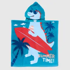 MICA KIDS - Poncho Toalla Infantil Dinosaurio Surf