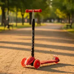 SCOOP - Scooter Infantil Plegable con Luces y Altura Regulable Rojo