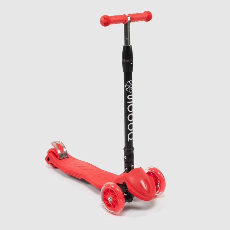 SCOOP - Scooter Scoop Infantil Plegable con Luces y Altura Regulable Rojo