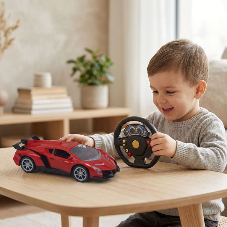 KIDS N PLAY Auto Escala 1:18 Deportivo De Juguete A Control Remoto Rojo