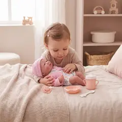KIDS N PLAY - Muñeca Recien Nacida Con Gorro Rosado