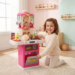 KIDS N PLAY - Juego Cocina Rosada ( 43 accesorios)