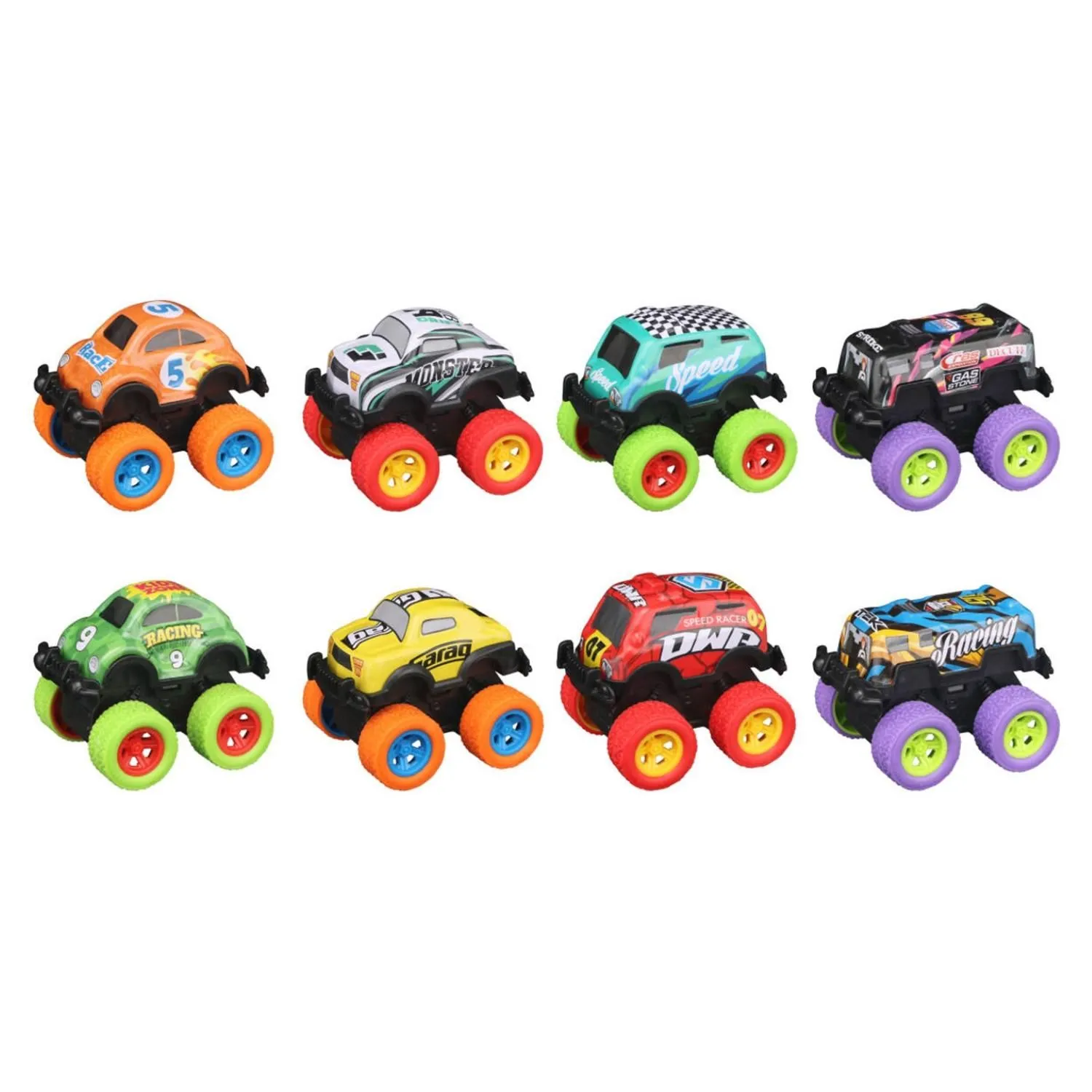 KIDS N PLAY Pack X8 Carros Big Wheels Pull Back Kids N Play