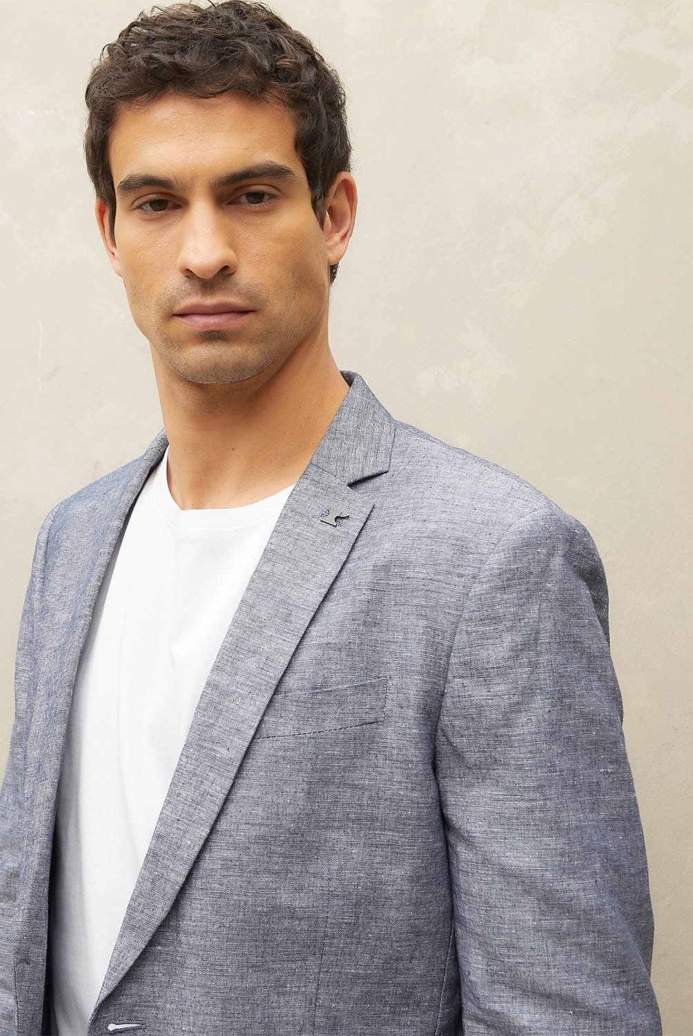 WOLF&HANK - Blazer Casual Lino Manga Larga Hombre Wolf&Hank