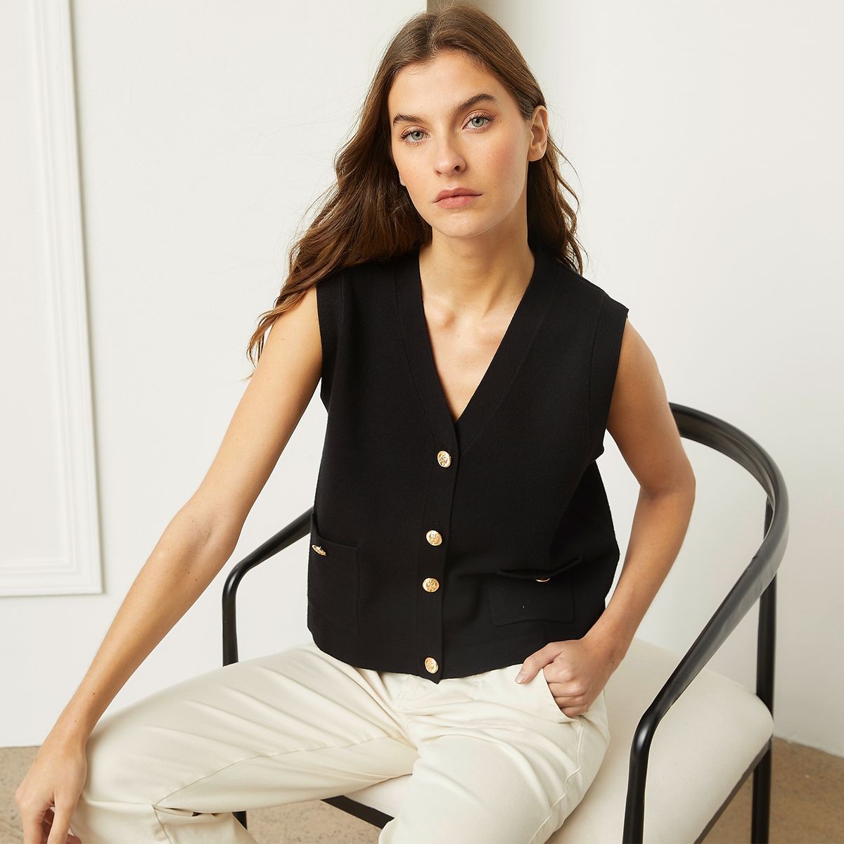 BASEMENT - Chaleco Sin Mangas Vest Mujer Basement