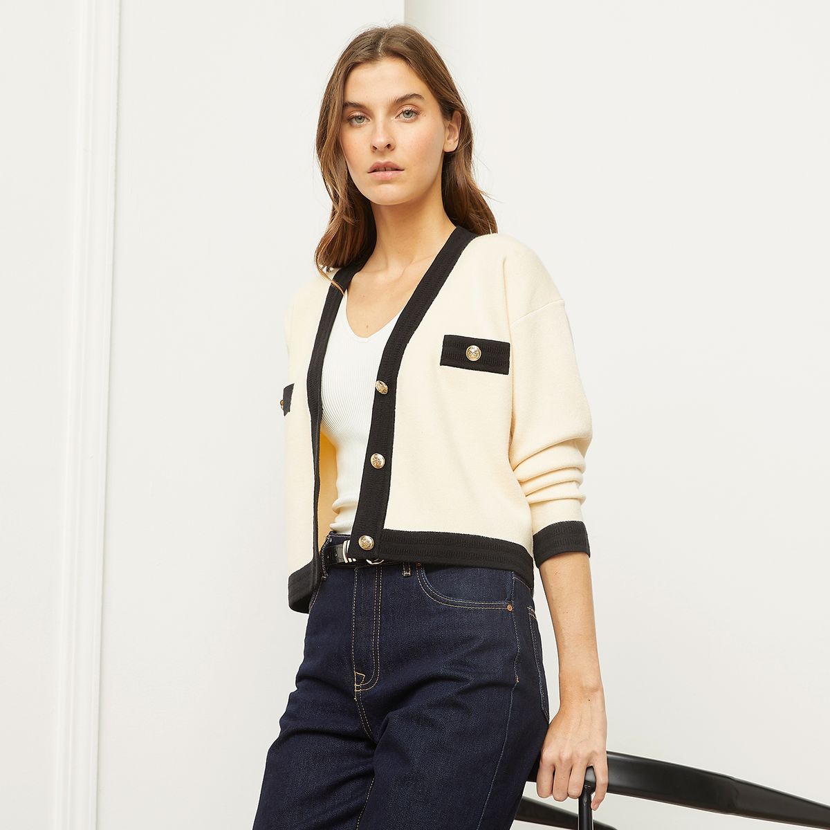 BASEMENT - Chaleco Manga Larga Mujer Basement