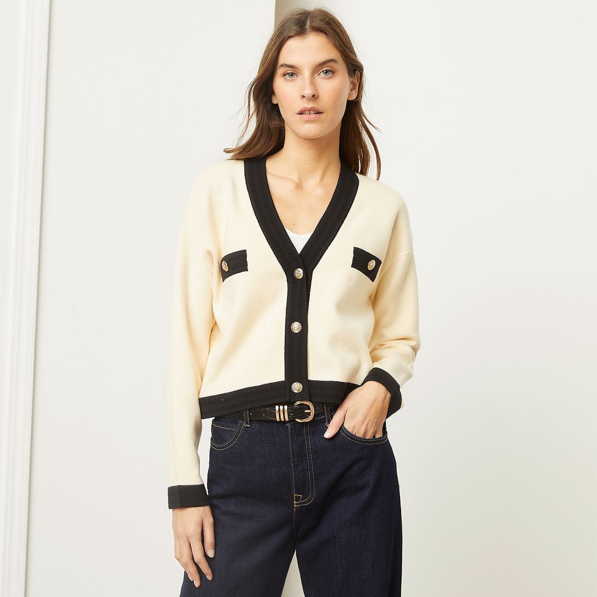 BASEMENT - Chaleco Manga Larga Mujer Basement