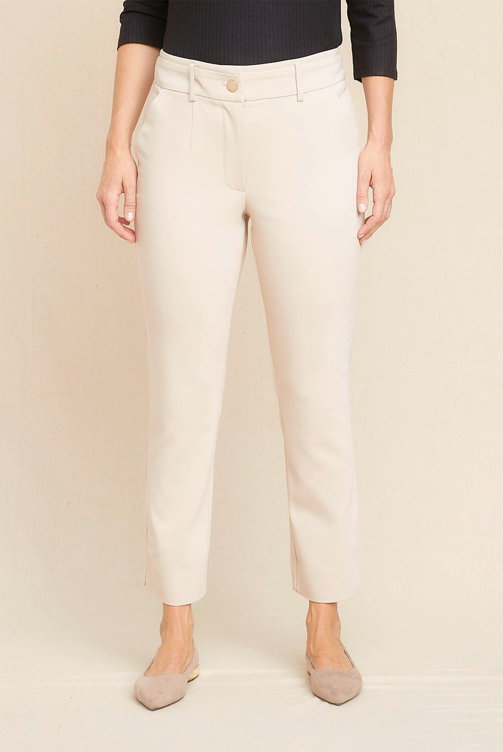 S COCCI - Pantalón S.cocci Slim Tiro Alto Mujer Casual Algodón