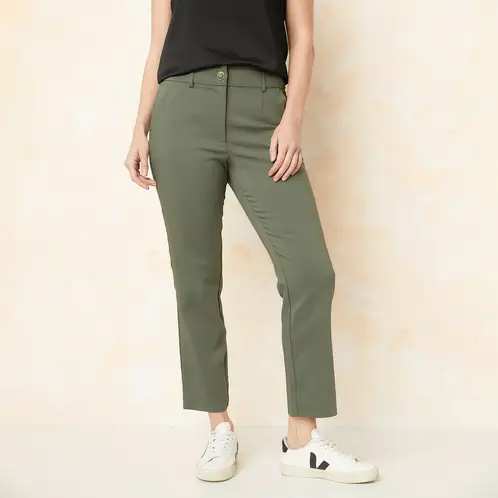 S COCCI - Pantalón S.cocci Slim Tiro Alto Mujer Casual Algodón