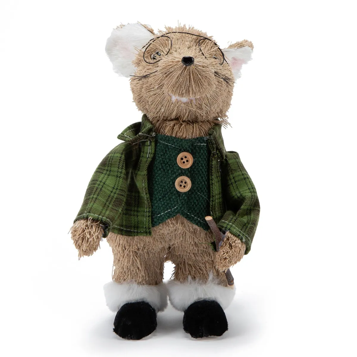 MICA - Adorno Ratón Navidad 14X12X22 Cm Mica