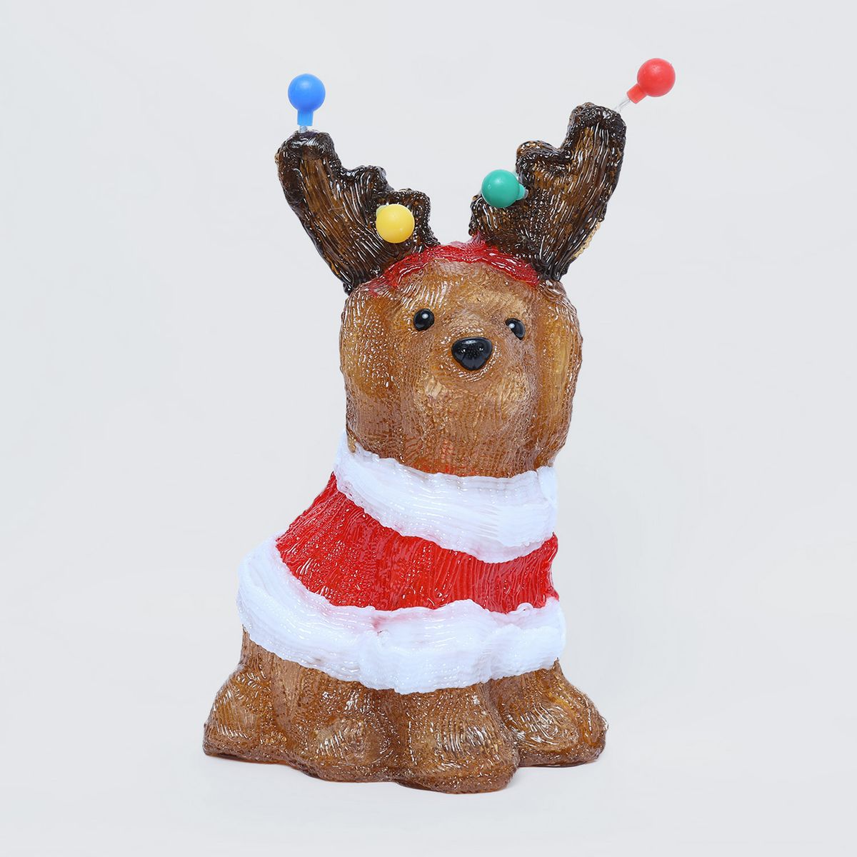 MICA - Adorno Perro Navidad Con Luces Led 22X15X33 Cm Mica