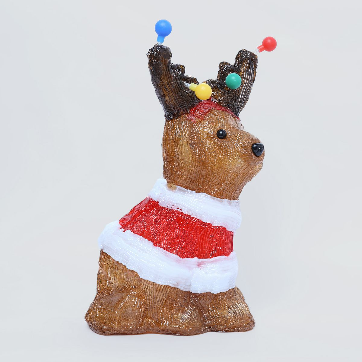 MICA - Adorno Perro Navidad Con Luces Led 22X15X33 Cm Mica