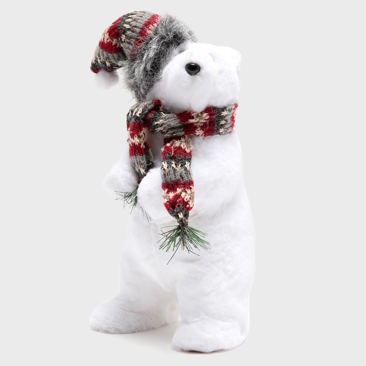 MICA - Adorno Muñeco Oso Con Bufanda Navidad 15X14X30 Cm Mica