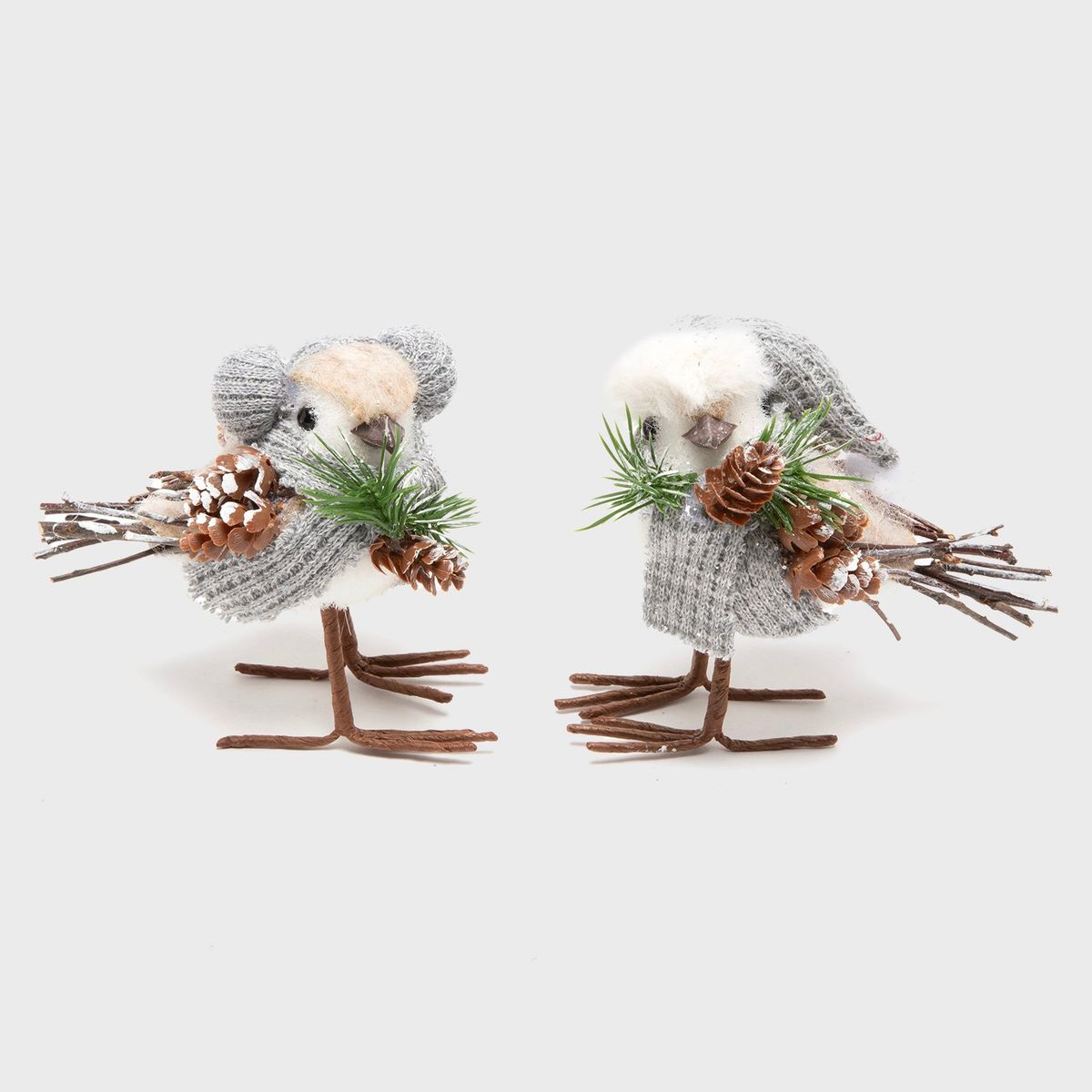 MICA - Adorno Navidad Set 2 Aves 11X7X13 Cm Mica