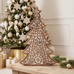 MICA - Árbol Pino Madera 36 cm Adorno Navidad Decoración