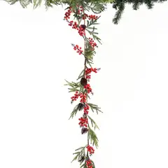 MICA - Adorno Guirnalda Baya Roja 180 Cm