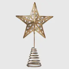 MICA - Top De Árbol Estrella Plateada Dorada 28 Cm