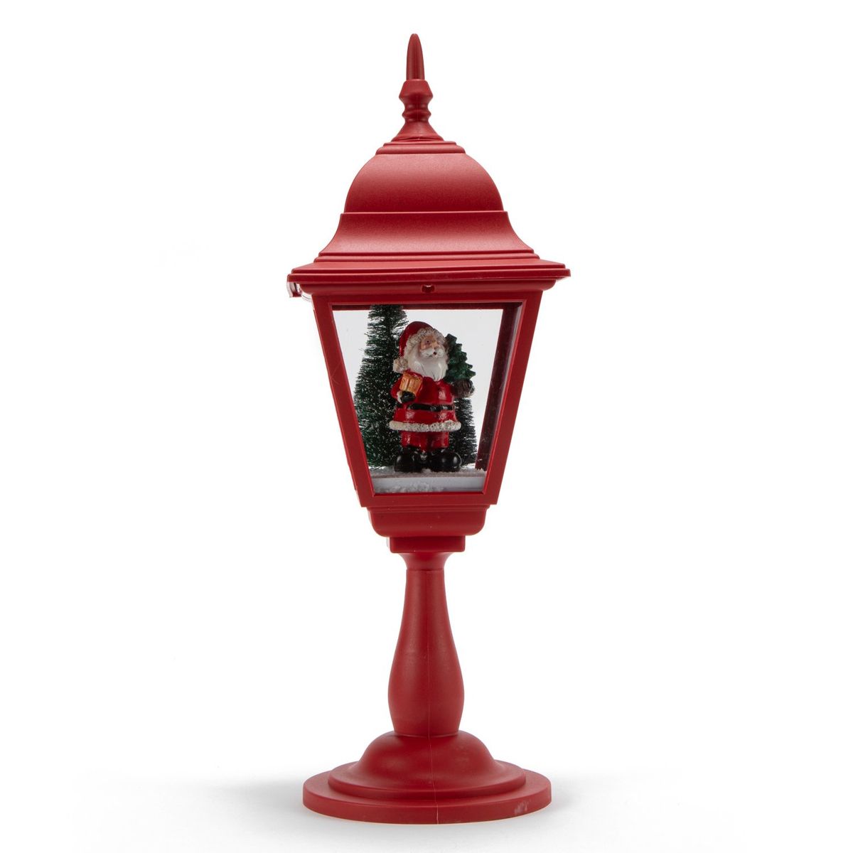 MICA - Adorno Farol Con Luces Led Santa 16X46 Cm Mica