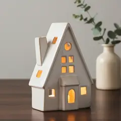 MICA - Adorno Casa Blanca Luz 16 Cm