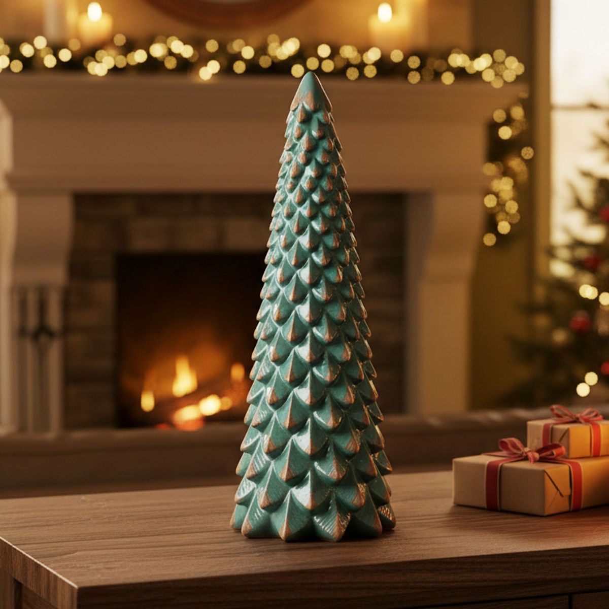 MICA - Adorno Pino Piedra 28X10 Cm Navidad Mica