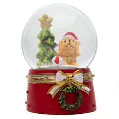 MICA - Esfera Bola De Nieve Navidad Perro 8.5 Cm