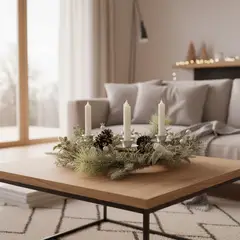 MICA - Centro de Mesa 45 cm para 4 Velas Adorno Navidad Decoración