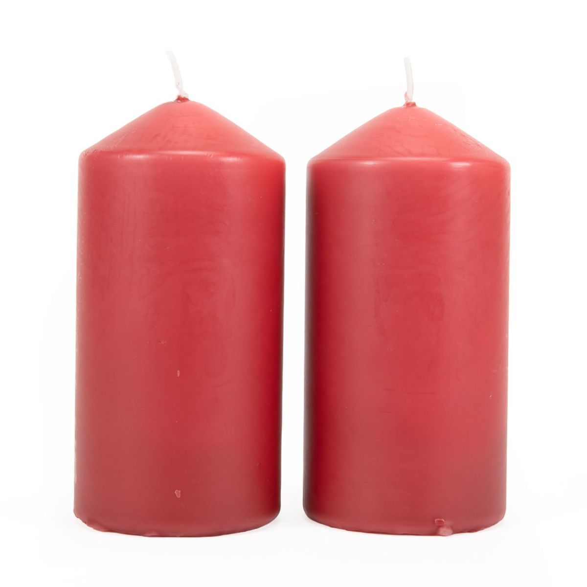 MICA - Set 2 Velas Pilar Rojas 6X12Cm Adorno Navidad Mica
