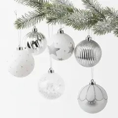 MICA - Set 6 Bolas Blanco 8 Cm