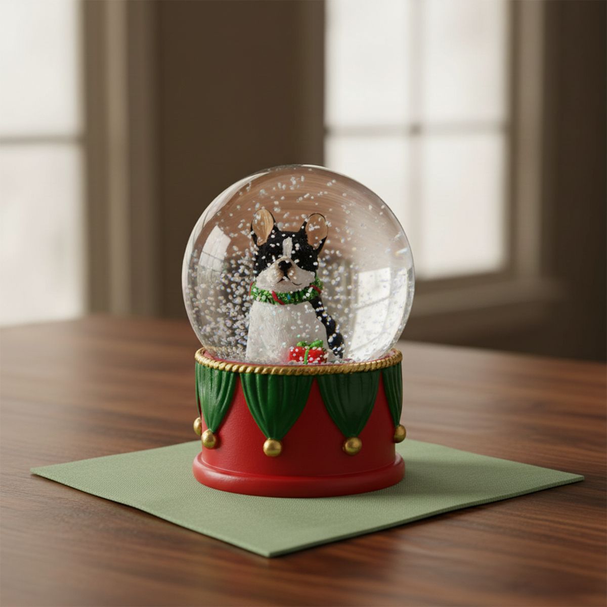 MICA - Esfera Bola De Nieve Navidad Perro 6,5X8 Cm Mica