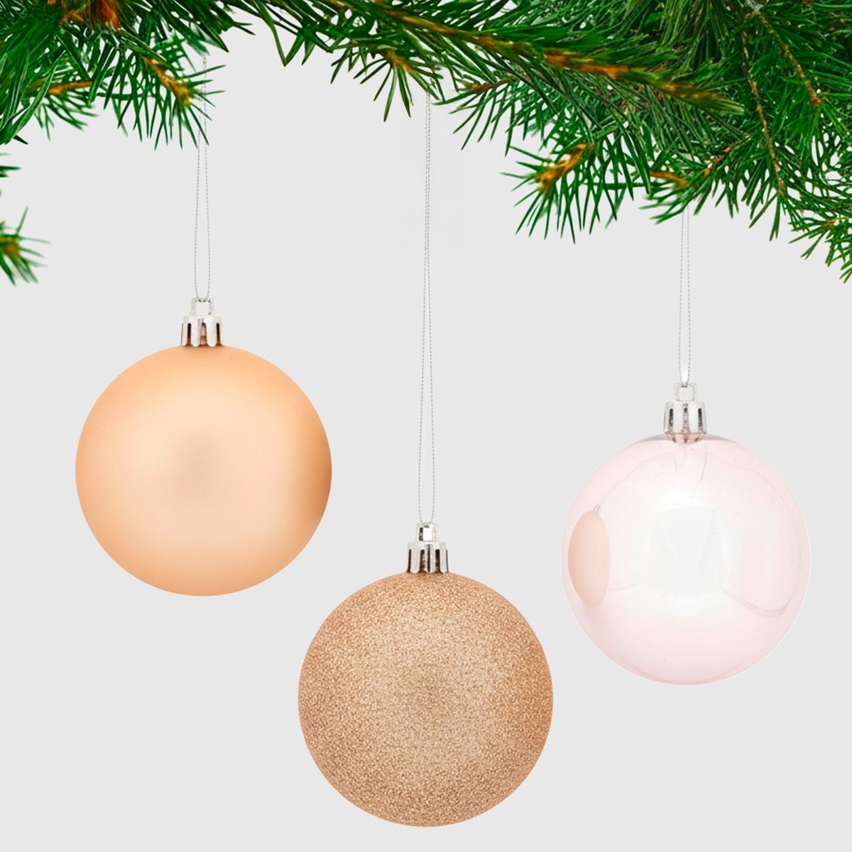 MICA - Set 10 Esferas Bolas Colgantes Rose Gold 7 Cm Para Árbol De Navidad Mica