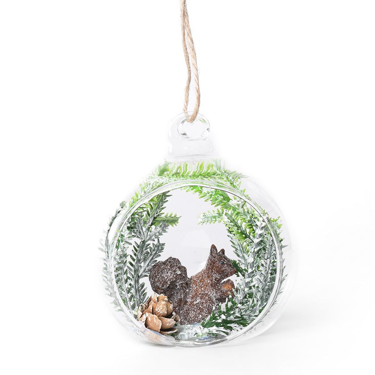 MICA - Bola Esfera Colgante De Árbol Navidad Con Burbujas Ardilla 12 Cm Mica