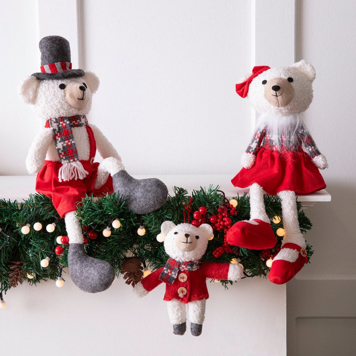 MICA - Peluche Oso Navideño Blanco 44 Cm Mica