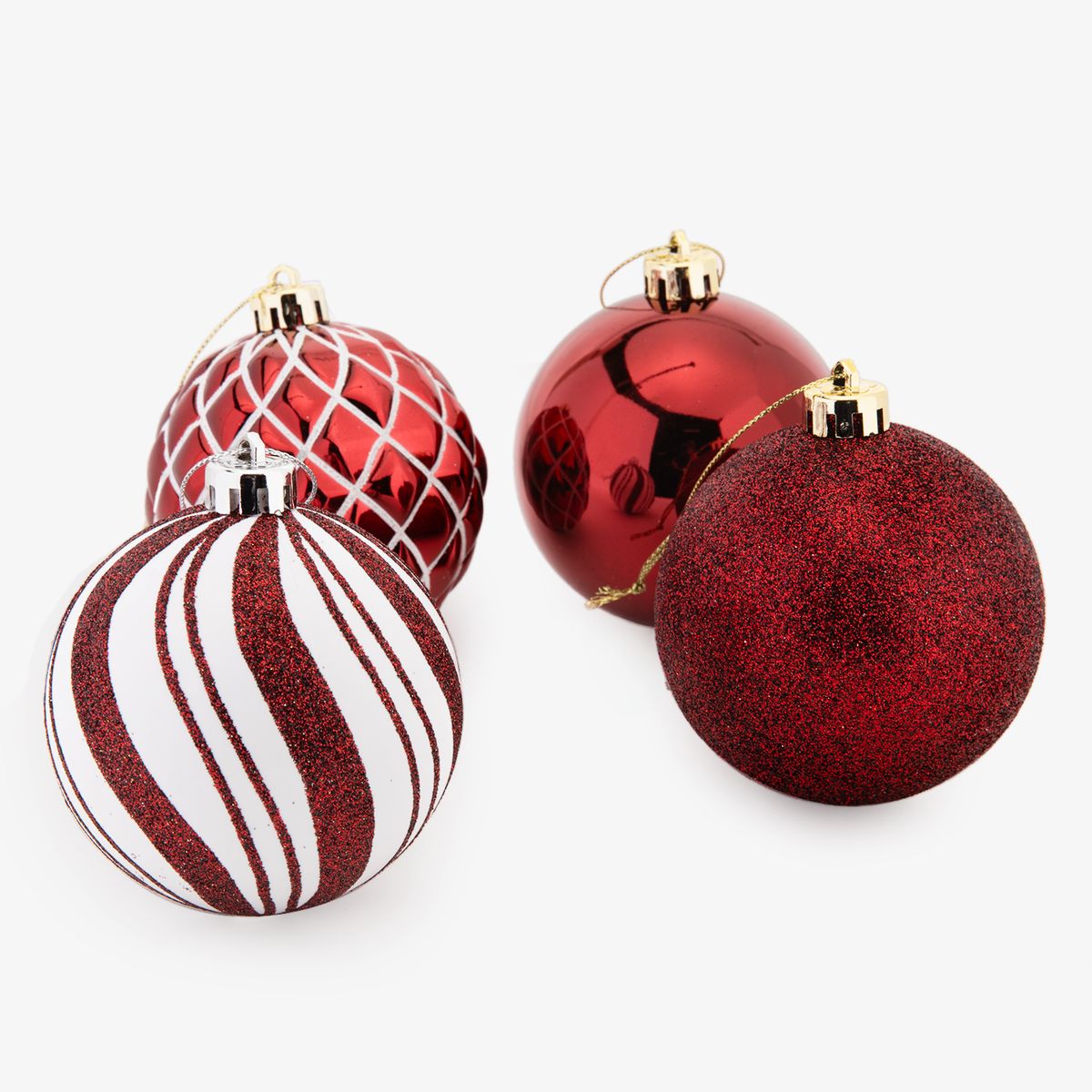 MICA - Set 20 Bolas Esferas Rojas 8 Cm Adorno Colgante Navidad Mica