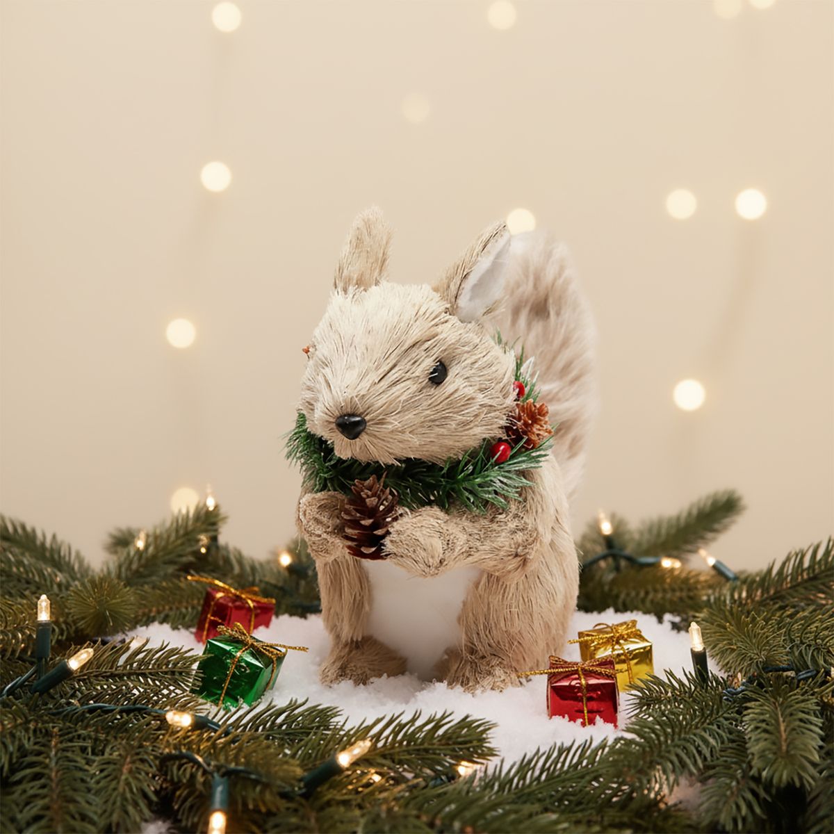 MICA - Adorno Muñeco Ardilla Navidad 28X15X35 Cm Mica