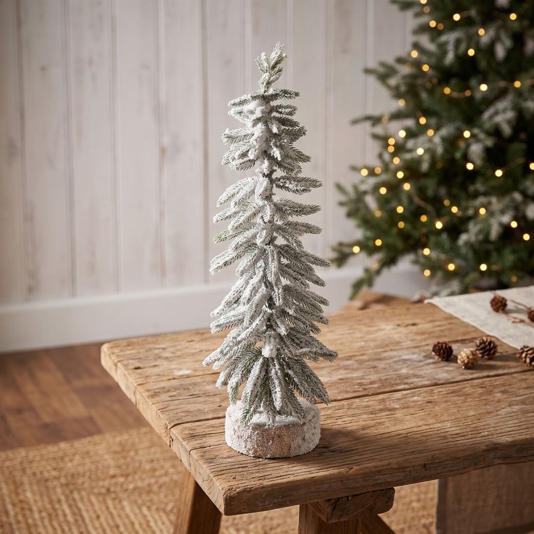 Árbol Navidad Nevado 40 cm Adorno Pino Decoración
