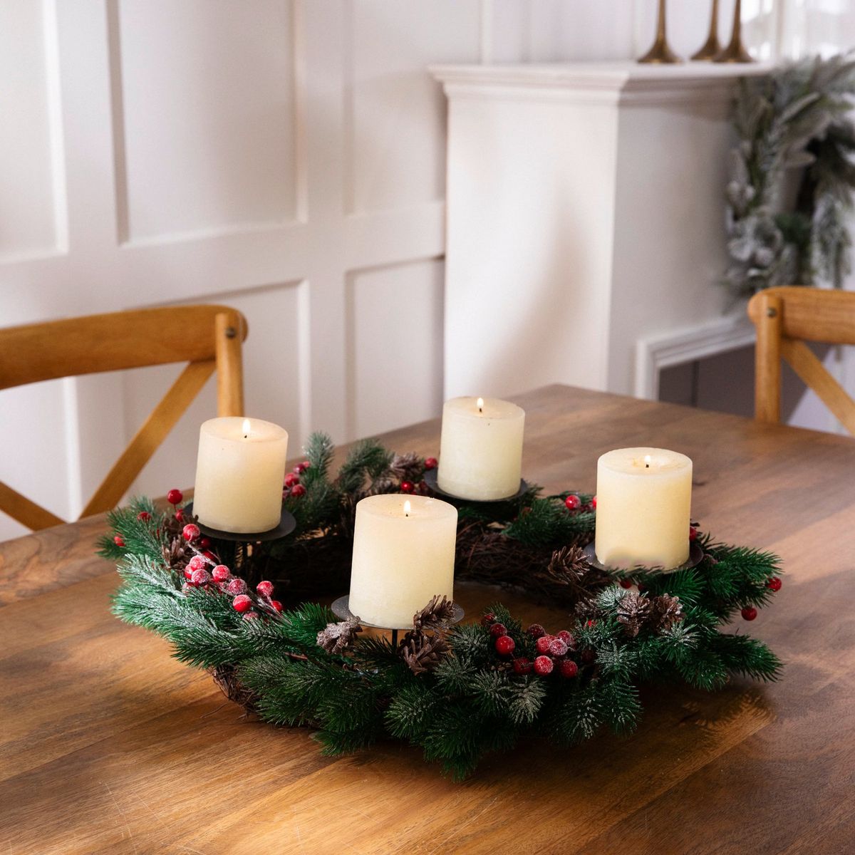 MICA - Centro De Mesa Redondo 4 Velas Mica