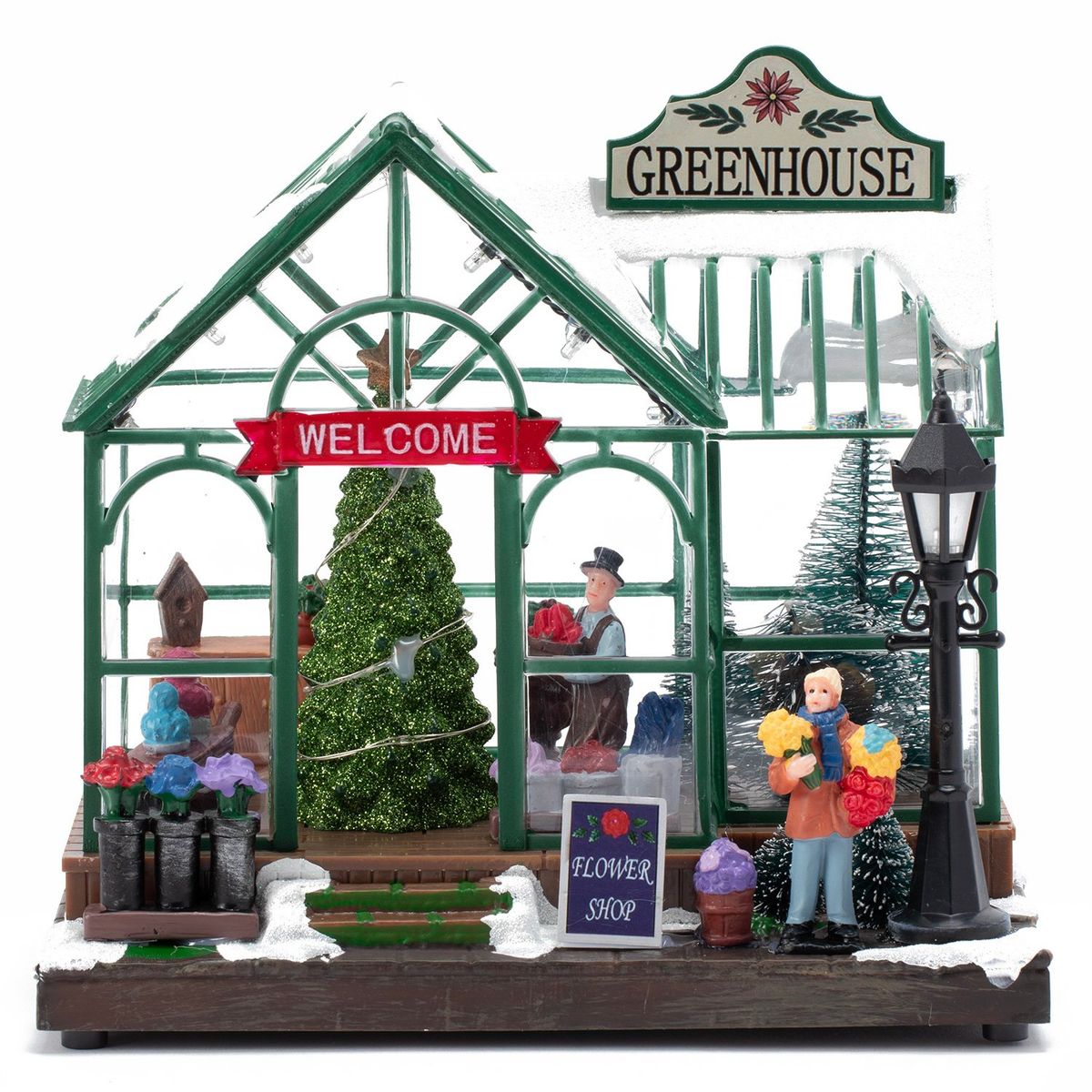 MICA - Adorno Villa Aldea Invernadero 21X19 Cm Navideña Mica