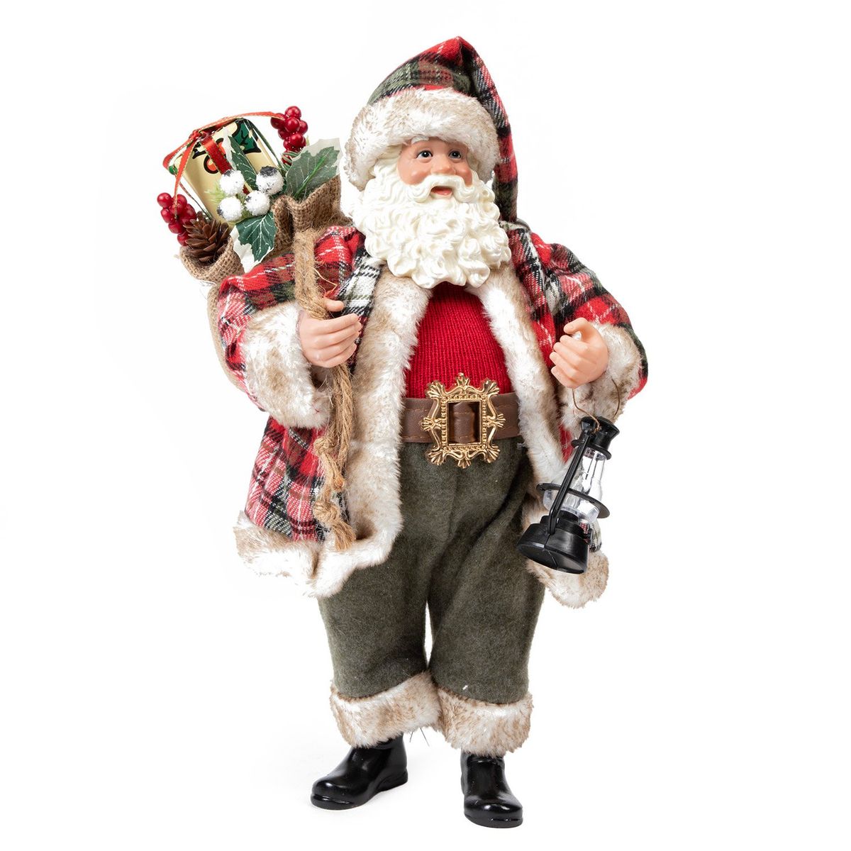 MICA - Adorno Viejo Pascuero Santa Abrigo Navidad 22X13X38 Cm Mica