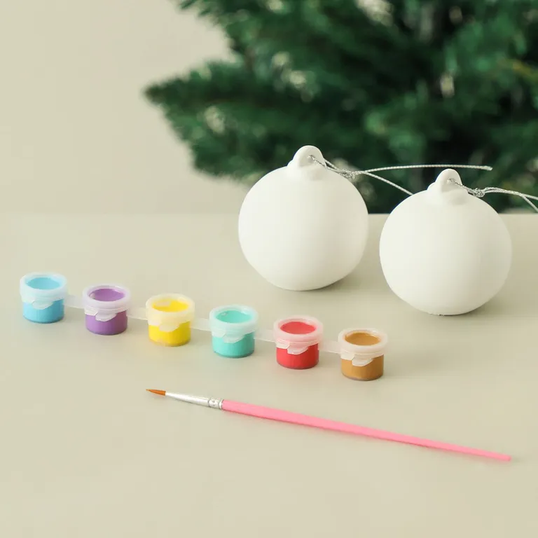Set Pinta Tus Propias Esferas Bolas Navideñas Adorno Navidad