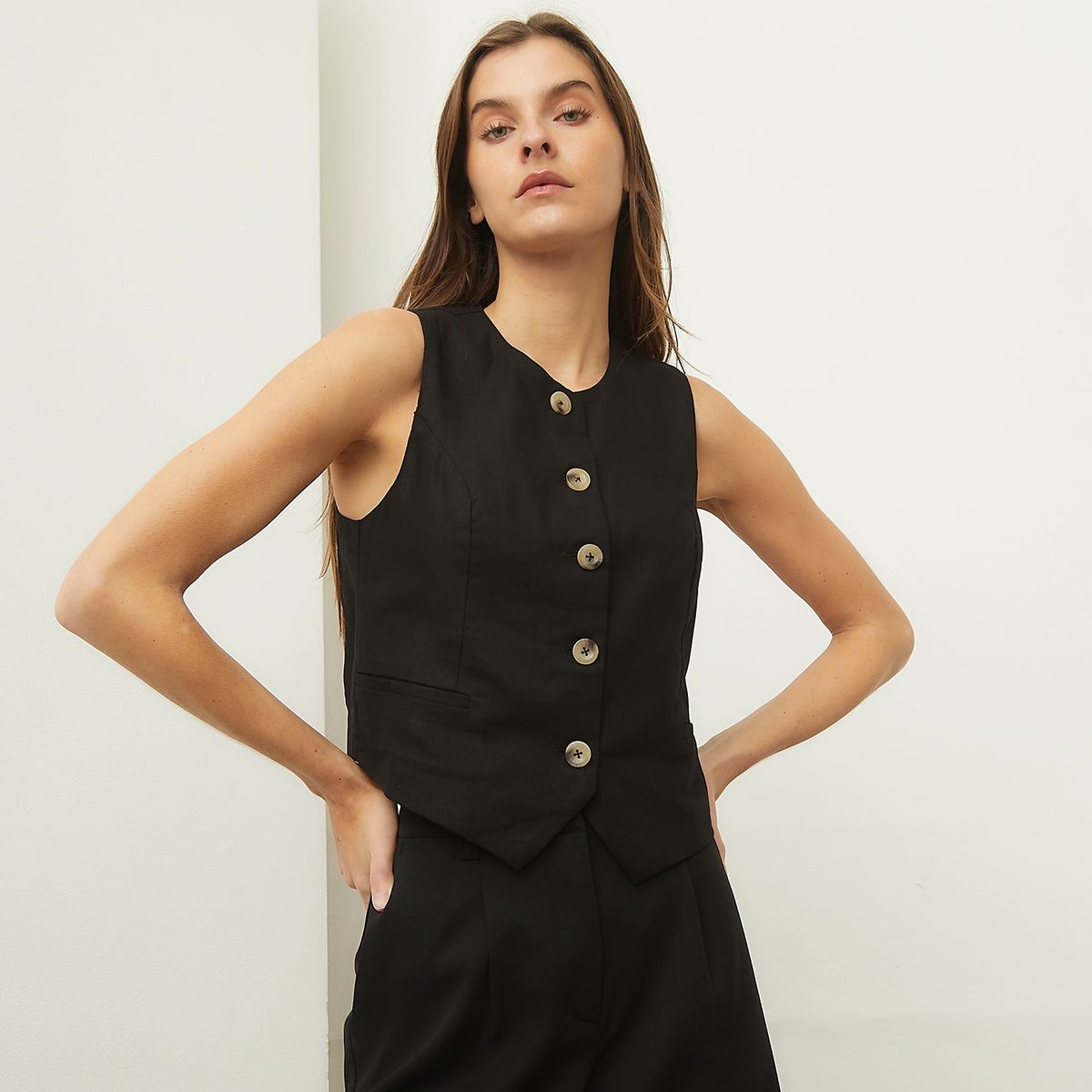 BASEMENT - Chaqueta Vest Mujer Basement