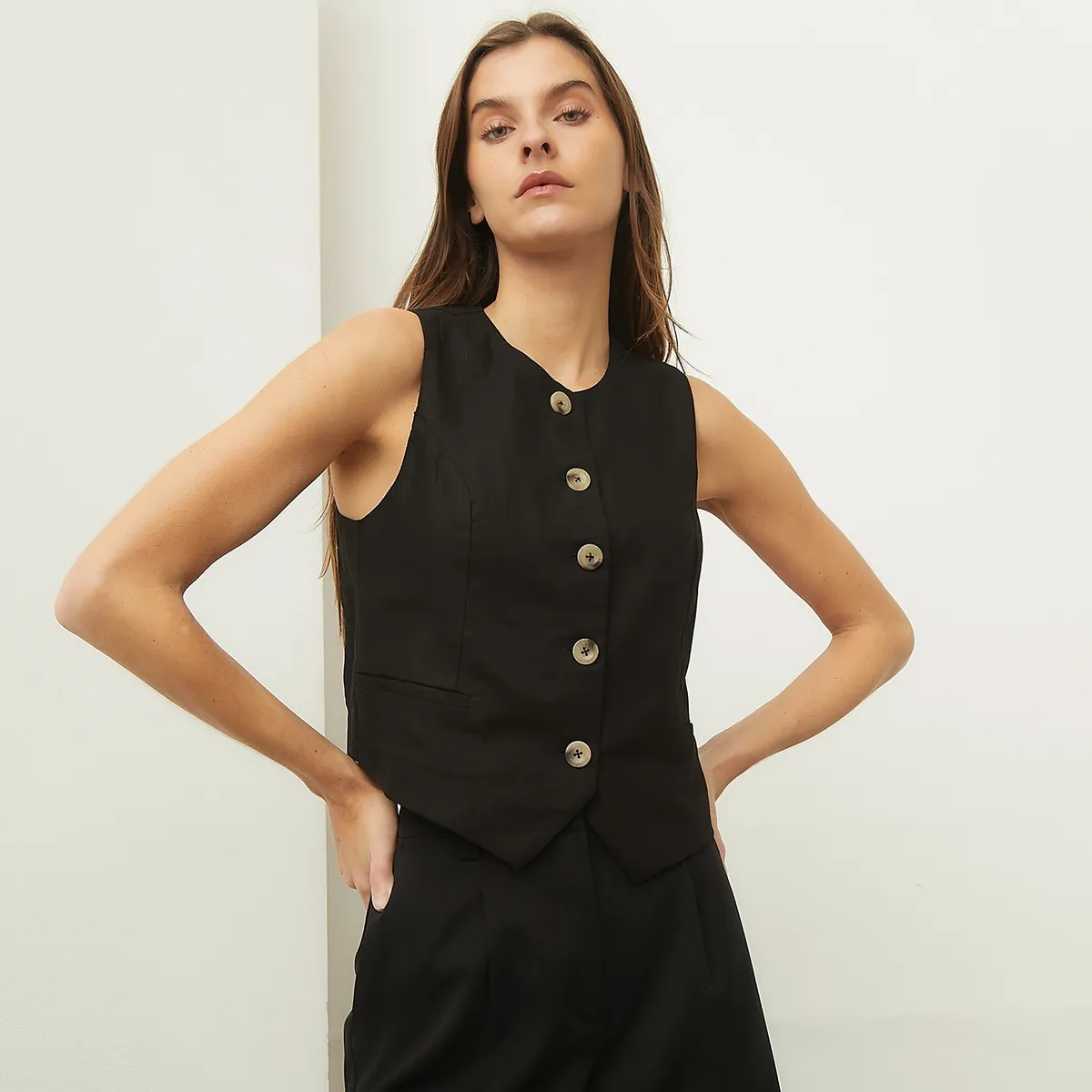 BASEMENT - Chaqueta Vest Mujer Basement