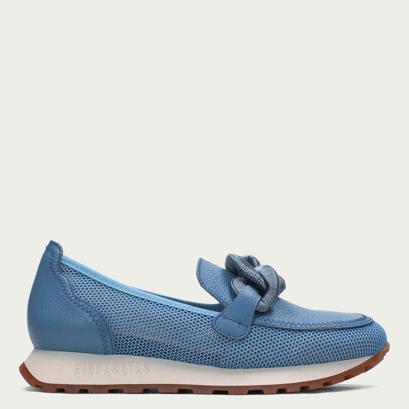 HISPANITAS - Zapato Casual Mujer Cuero Azul Hispanitas
