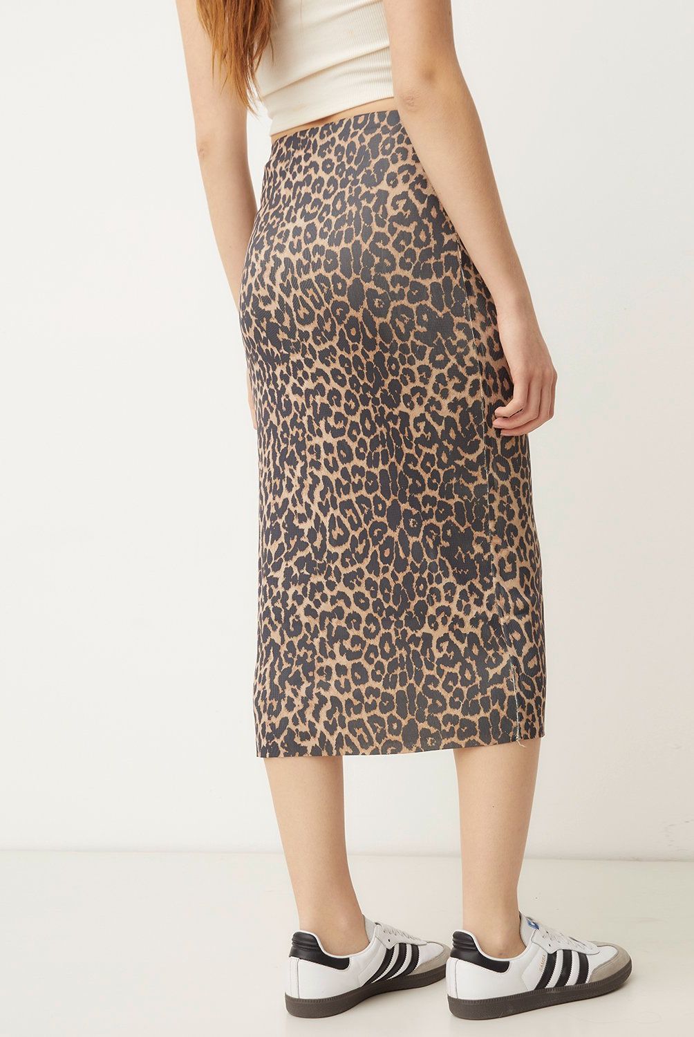 SYBILLA - Falda Midi Animal Print Mujer Sybilla