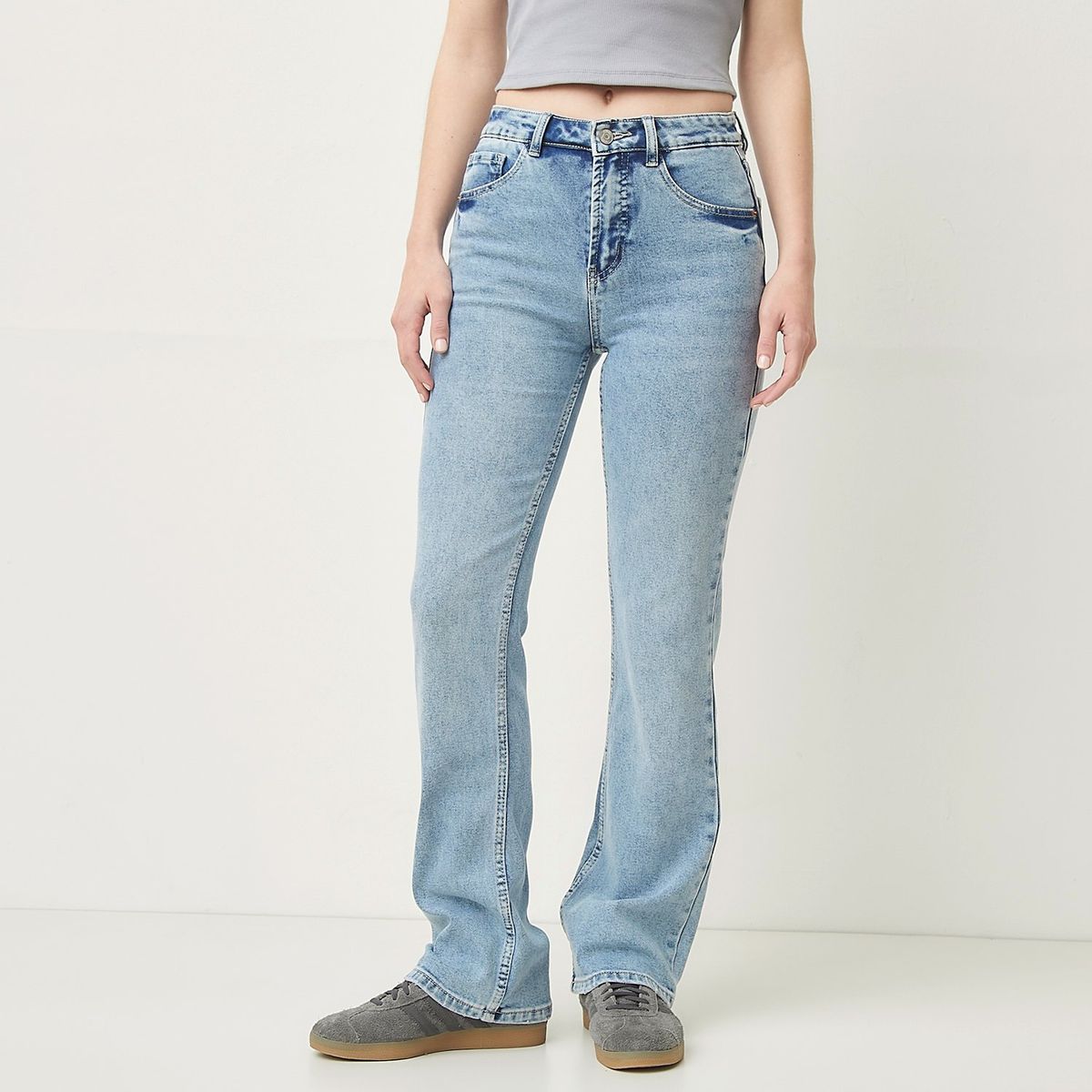 SYBILLA - Jeans Straight Tiro Alto Mujer Sybilla