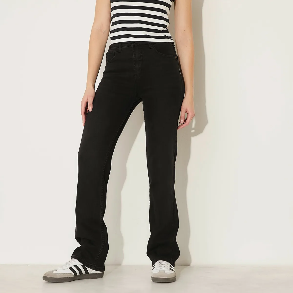 SYBILLA - Jeans Straight Tiro Alto Mujer Sybilla