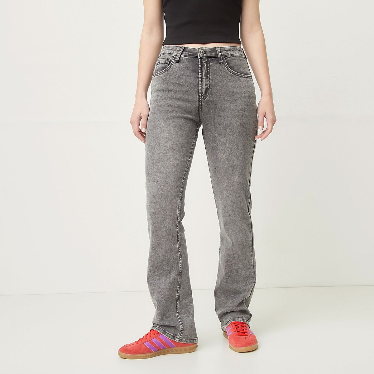 SYBILLA - Jeans Straight Tiro Alto Mujer Sybilla