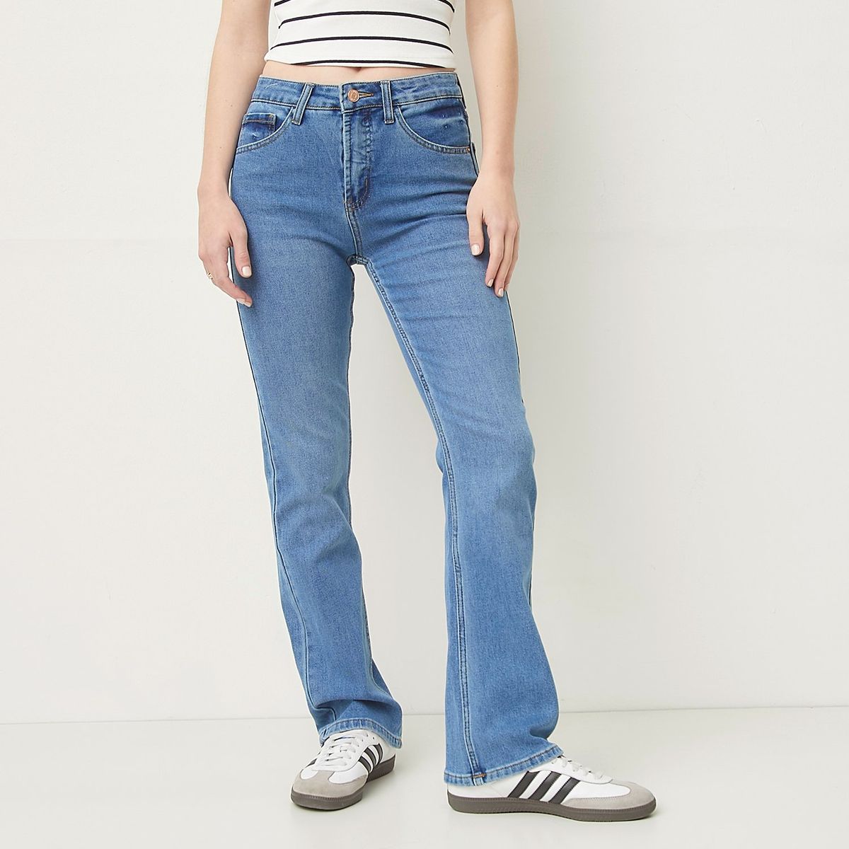SYBILLA - Jeans Straight Tiro Alto Mujer Sybilla