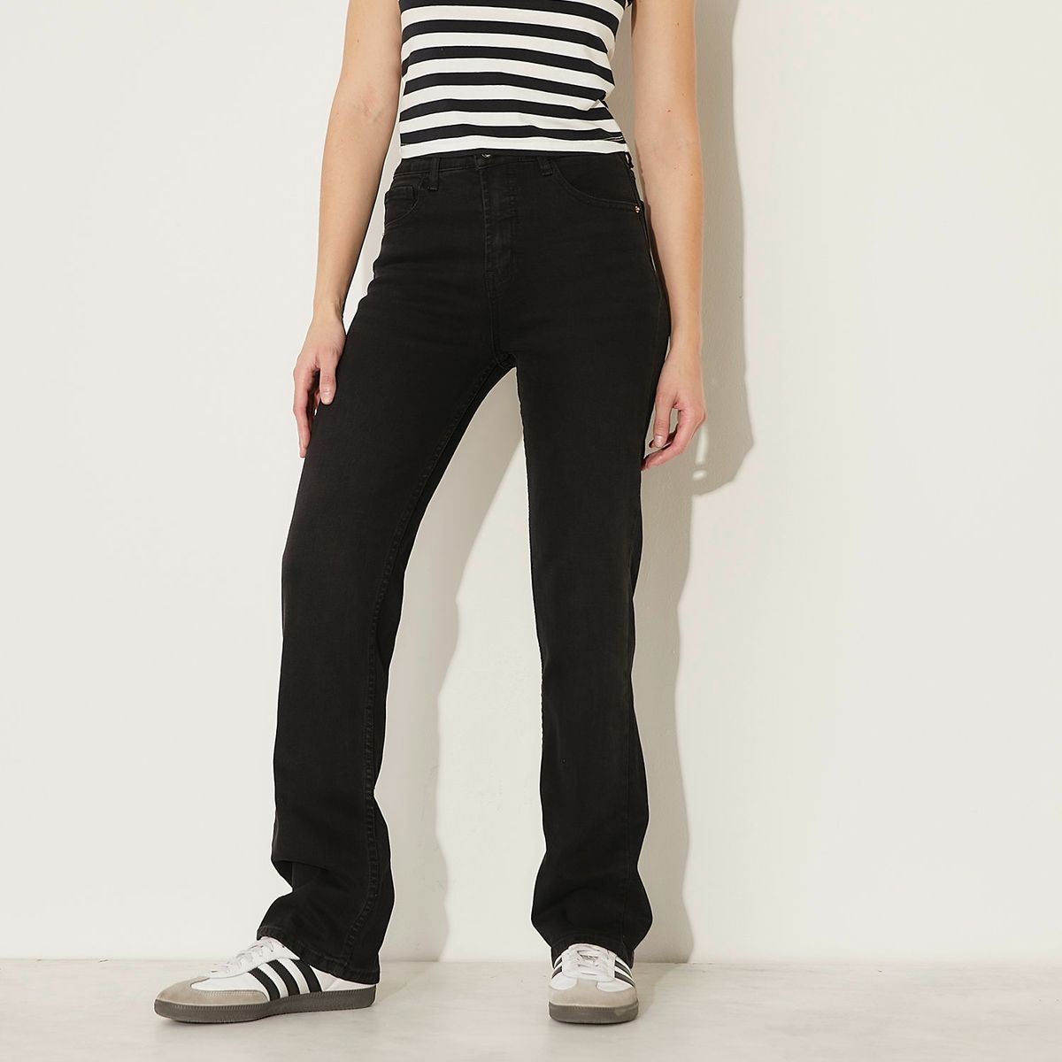 SYBILLA - Jeans Straight Tiro Alto Mujer Sybilla